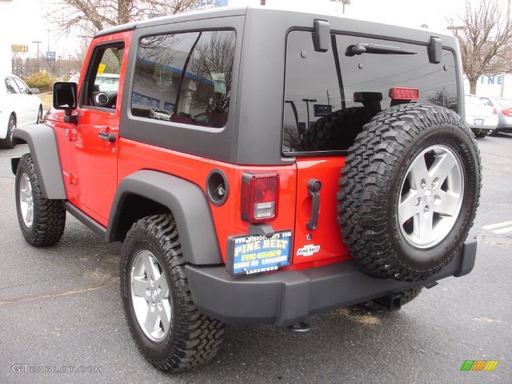 2011 Wrangler Rubicon 4x4 - Flame Red / Black photo #6