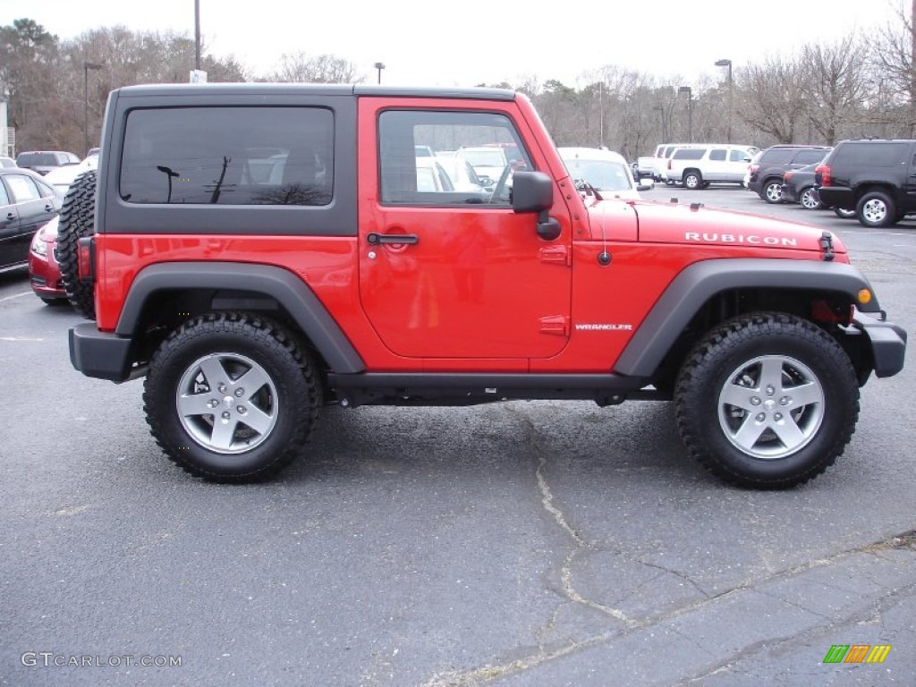 2011 Wrangler Rubicon 4x4 - Flame Red / Black photo #7