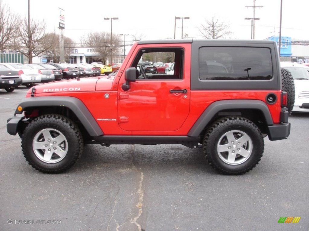 2011 Wrangler Rubicon 4x4 - Flame Red / Black photo #9