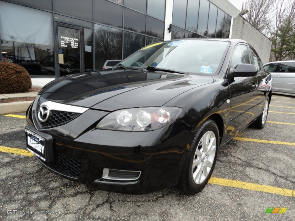 2008 MAZDA3 i Sport Sedan - Black Mica / Black photo #1