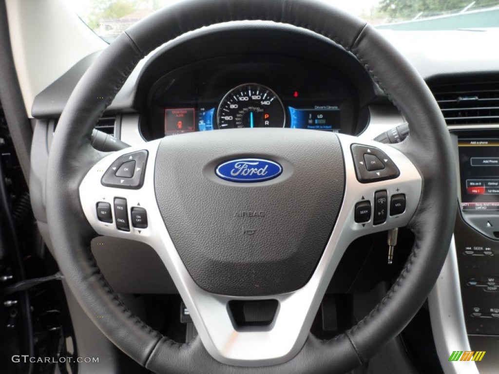 2012 Ford Edge SEL EcoBoost Charcoal Black Steering Wheel Photo #61066999