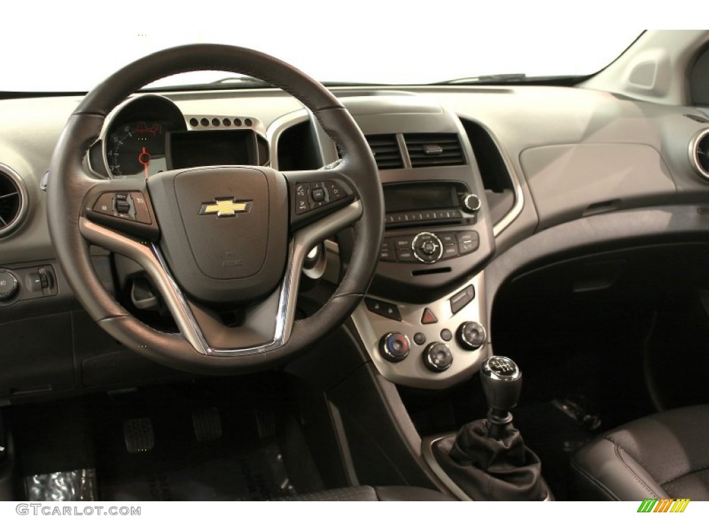 2012 Chevrolet Sonic LTZ Sedan Jet Black/Dark Titanium Dashboard Photo #61069165