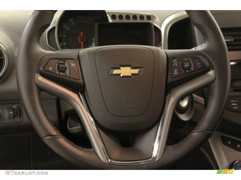 2012 Chevrolet Sonic LTZ Sedan Jet Black/Dark Titanium Steering Wheel Photo #61069168