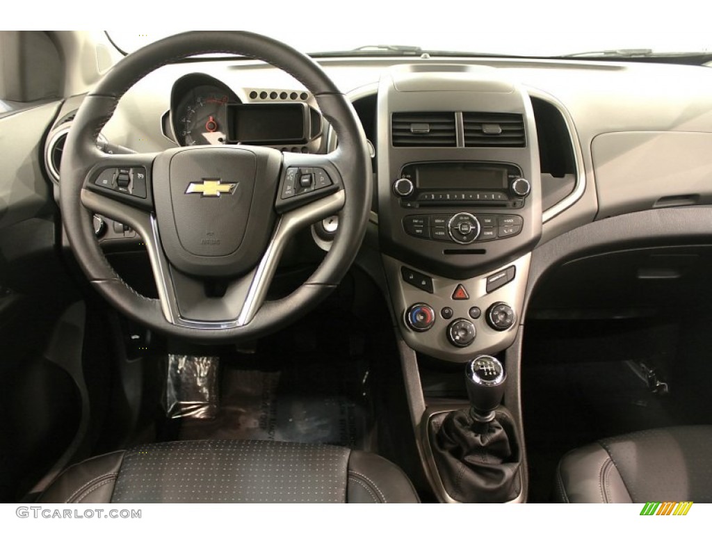 2012 Chevrolet Sonic LTZ Sedan Jet Black/Dark Titanium Dashboard Photo #61069240
