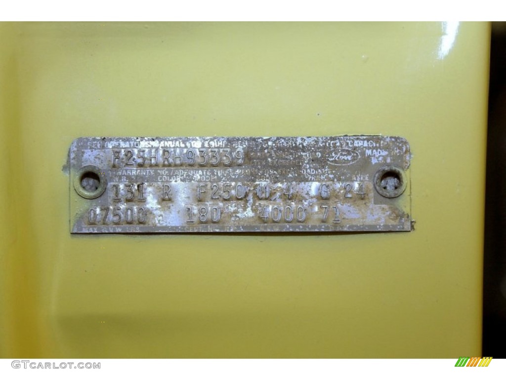 1970 F-Series Truck Color Code R for Yucatan Gold Photo #61069603