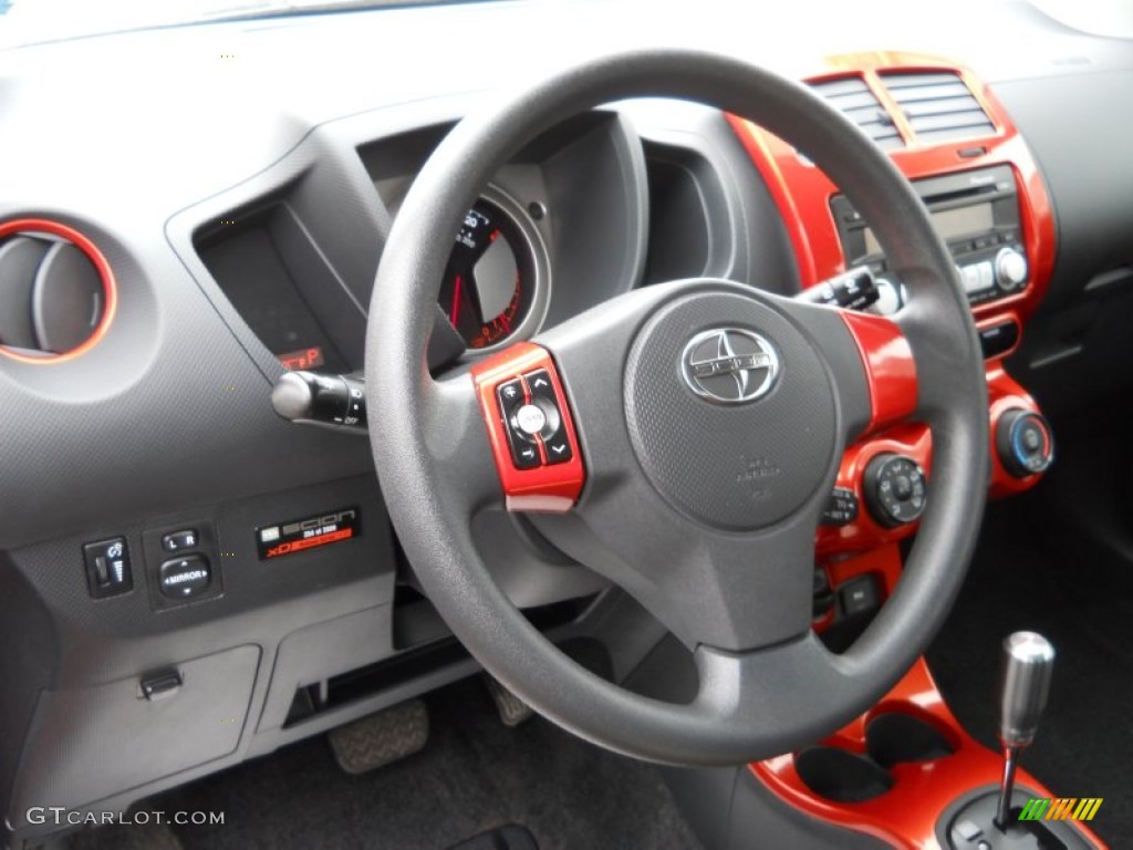 2008 Scion xD Release Series 1.0 Charcoal Gray/Lava Orange Steering Wheel Photo #61069612