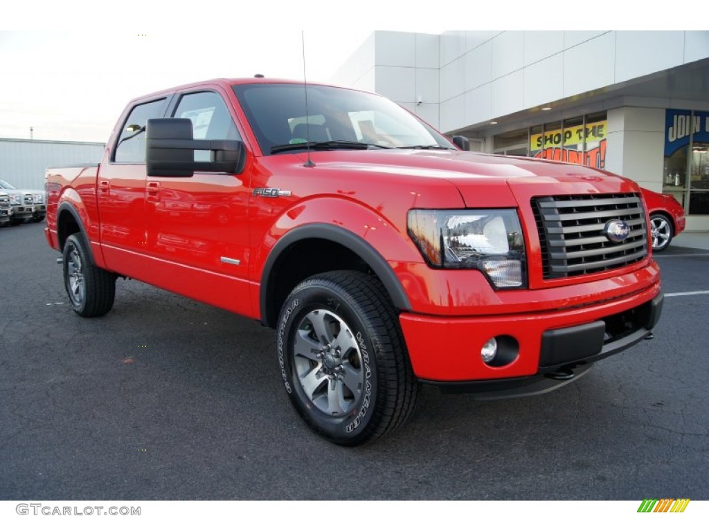 Race Red 2012 Ford F150 FX4 SuperCrew 4x4 Exterior Photo #61071559