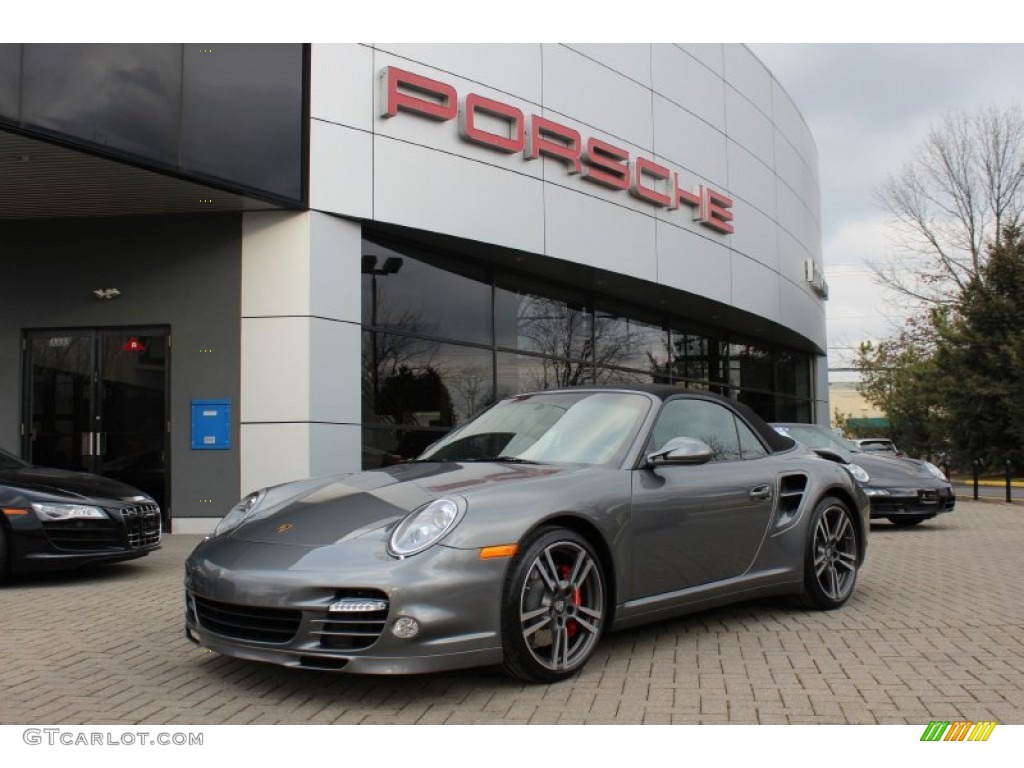 2012 911 Turbo Cabriolet - Meteor Grey Metallic / Black photo #1