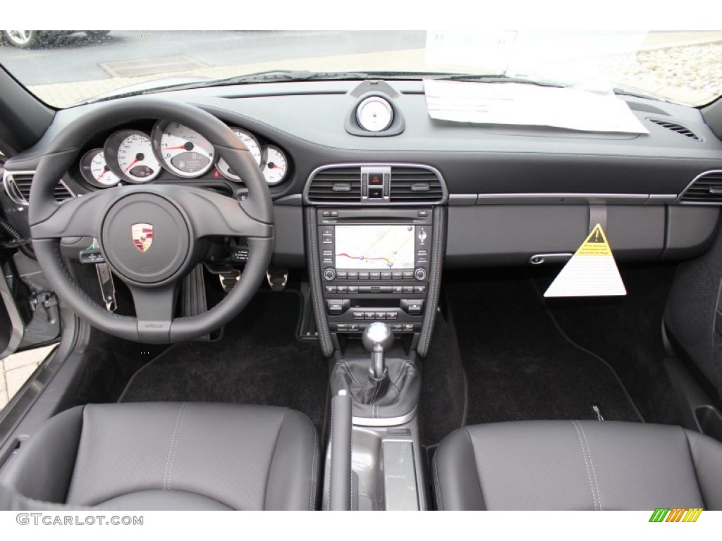 2012 Porsche 911 Turbo Cabriolet Black Dashboard Photo #61071886