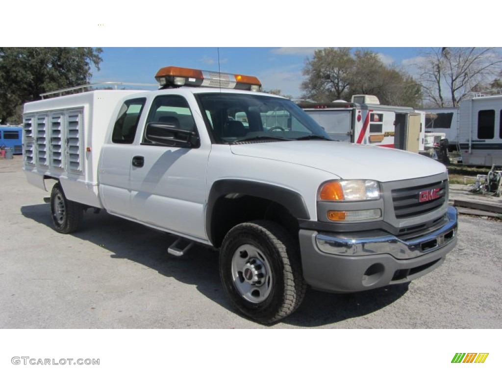 Summit White 2005 GMC Sierra 2500HD Extended Cab Animal Control Exterior Photo #61073587