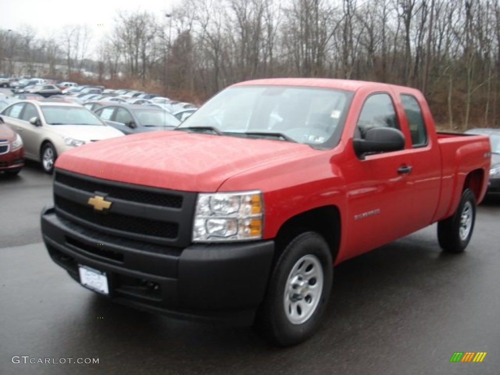 2012 Silverado 1500 Work Truck Extended Cab 4x4 - Victory Red / Dark Titanium photo #4