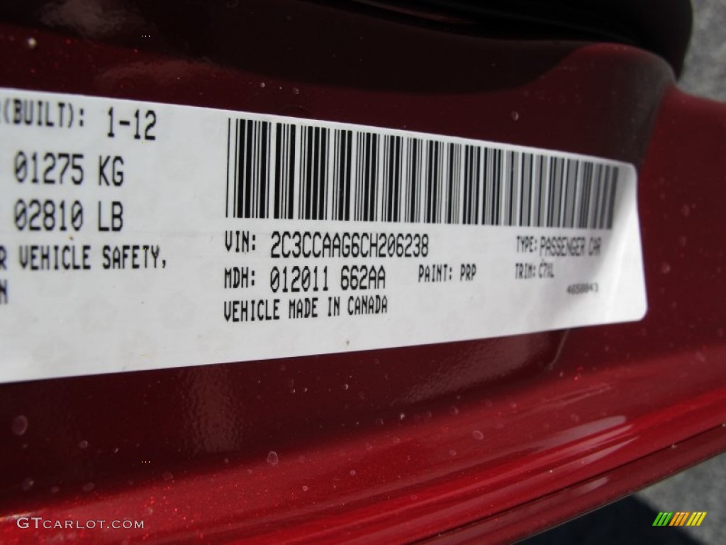 2012 300 Color Code PRP for Deep Cherry Red Crystal Pearl Photo #61079470