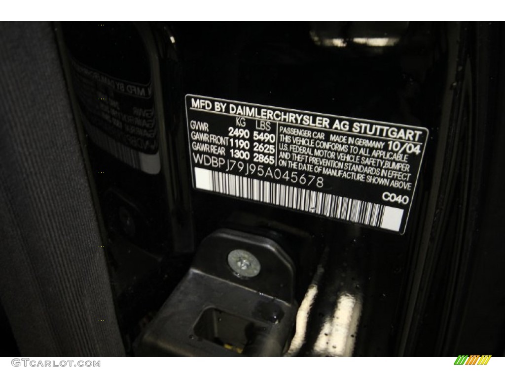 2005 CL Color Code 040 for Black Photo #61081570