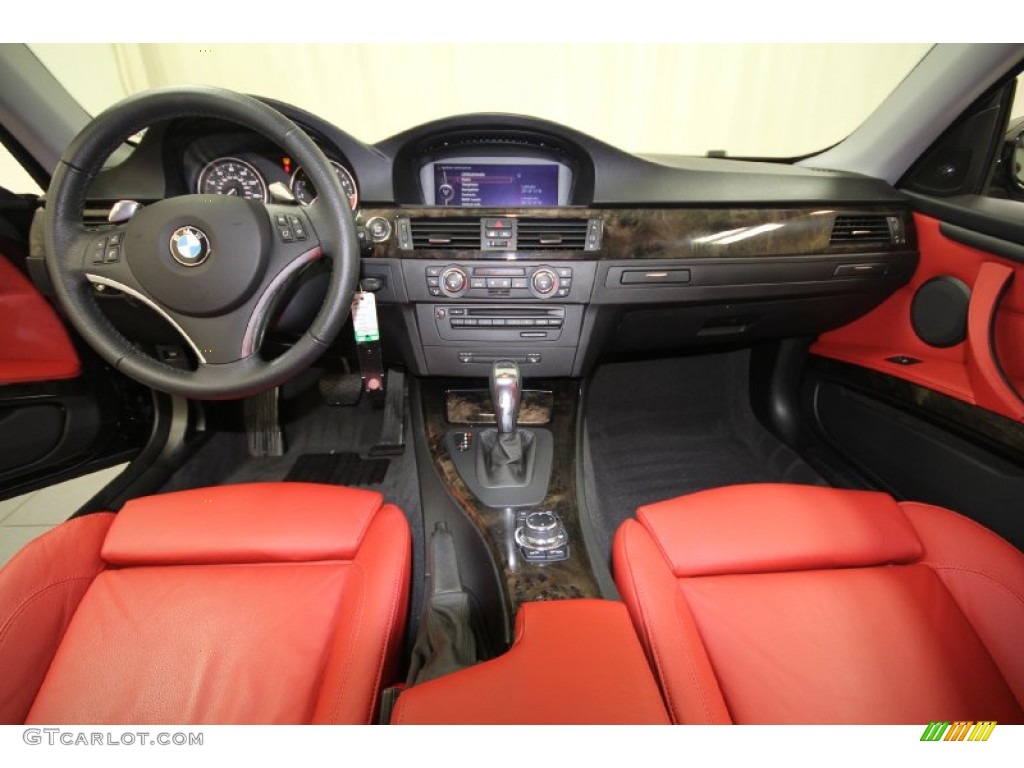 2009 BMW 3 Series 335i Coupe Coral Red/Black Dakota Leather Dashboard Photo #61083079