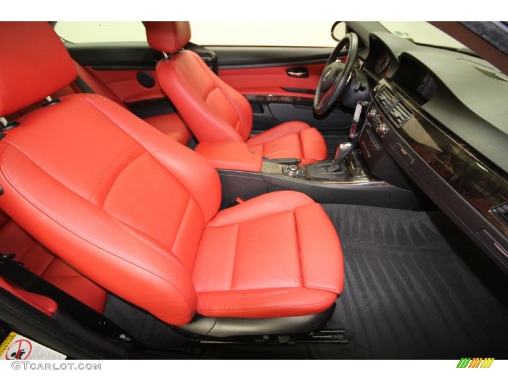 2009 3 Series 335i Coupe - Black Sapphire Metallic / Coral Red/Black Dakota Leather photo #36