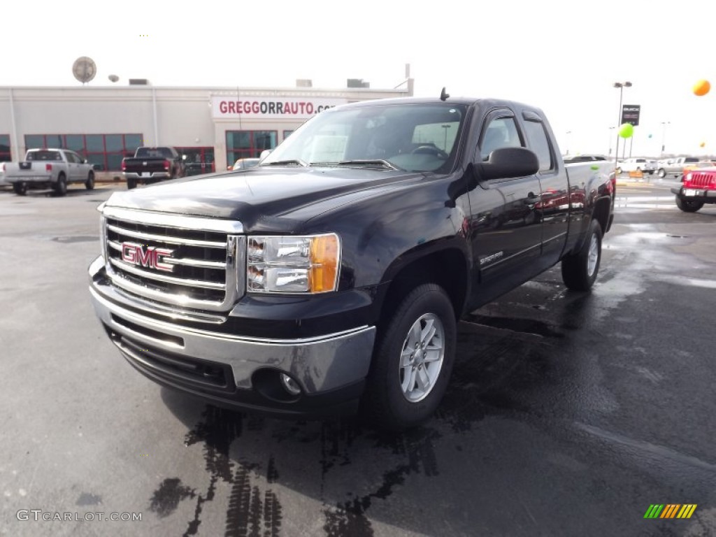 2012 Sierra 1500 SLE Extended Cab 4x4 - Onyx Black / Ebony photo #1