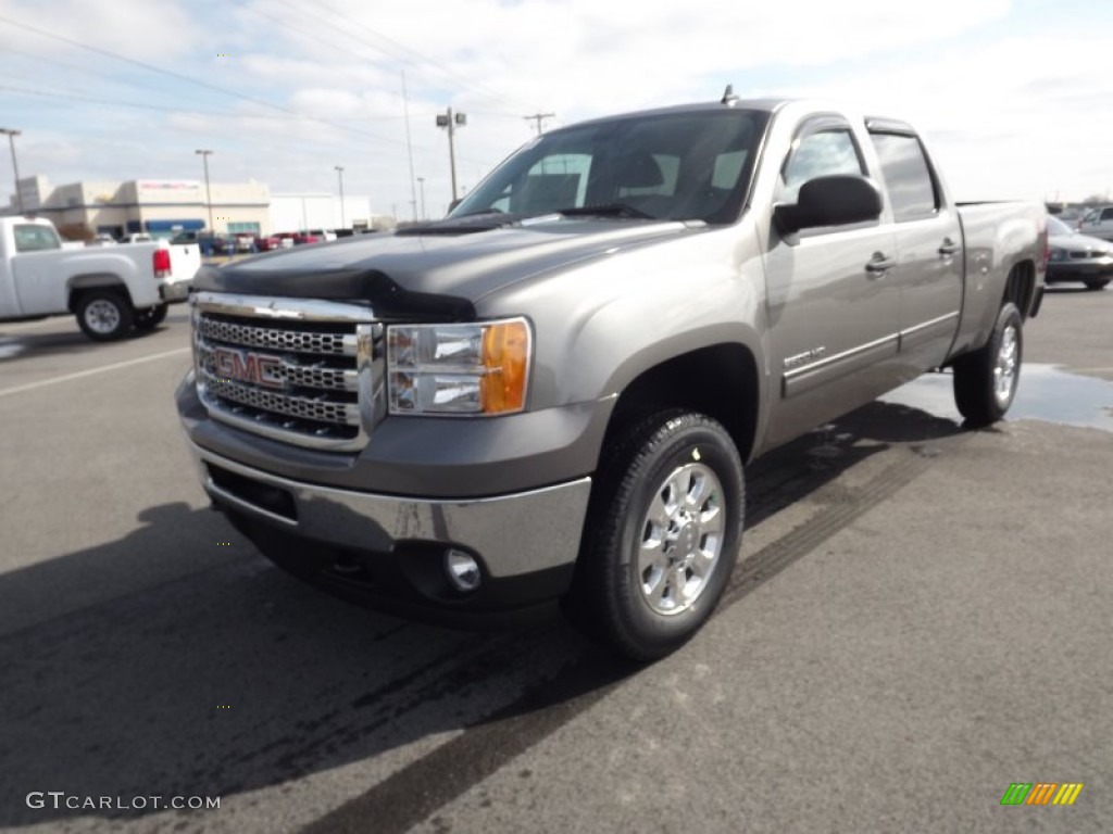 2012 Sierra 2500HD SLE Crew Cab 4x4 - Steel Gray Metallic / Ebony photo #1