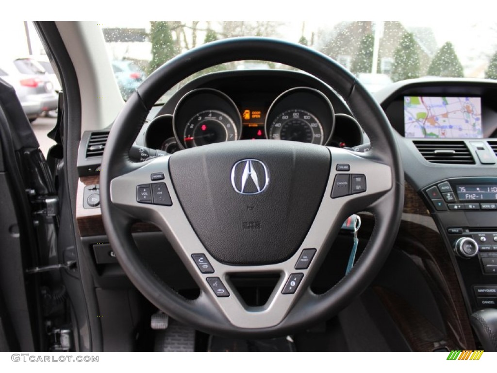 2011 Acura MDX Technology Ebony Steering Wheel Photo #61087983
