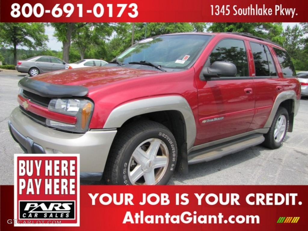 2002 TrailBlazer LTZ 4x4 - Majestic Red Metallic / Light Pewter photo #1