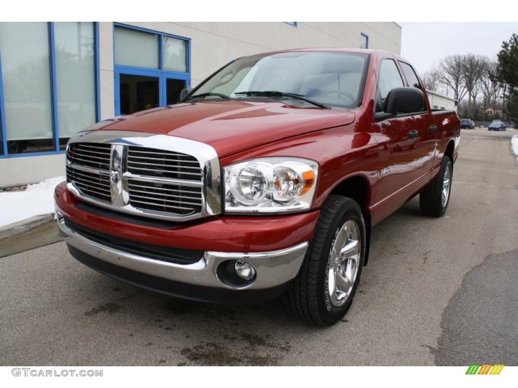 2008 Ram 1500 Big Horn Edition Quad Cab 4x4 - Flame Red / Medium Slate Gray photo #3