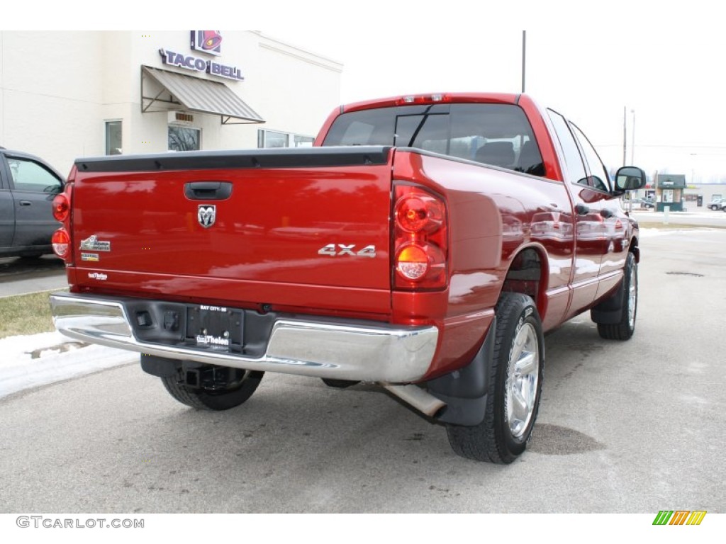 2008 Ram 1500 Big Horn Edition Quad Cab 4x4 - Flame Red / Medium Slate Gray photo #4