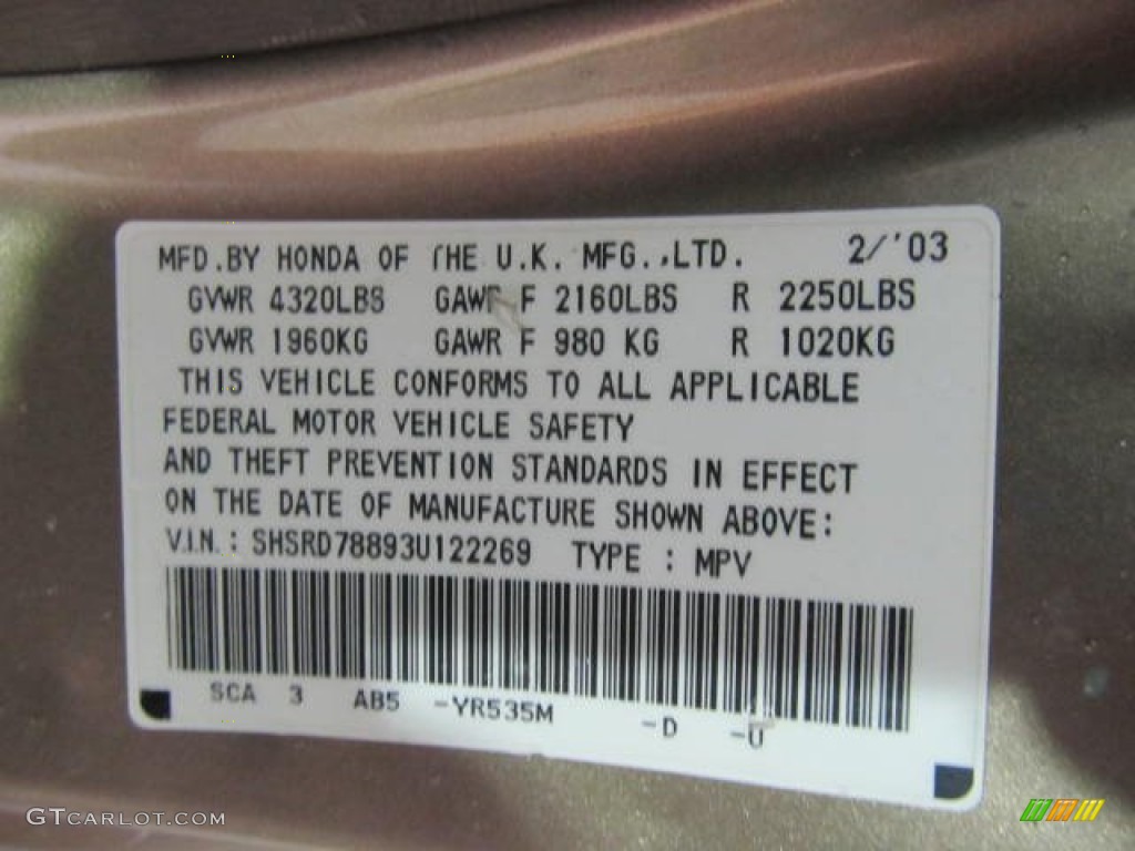 2003 CR-V EX 4WD - Mojave Mist Metallic / Saddle photo #14