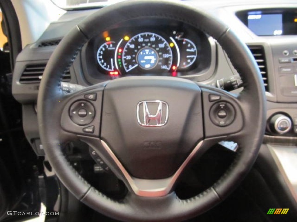 2012 Honda CR-V EX-L 4WD Black Steering Wheel Photo #61093454