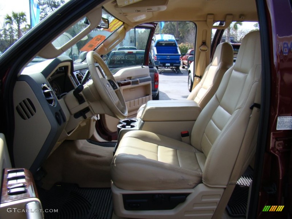 Tan Interior 2008 Ford F450 Super Duty Lariat Crew Cab 4x4 Dually Photo #61094087