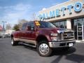 2008 Dark Toreador Red Metallic Ford F450 Super Duty Lariat Crew Cab 4x4 Dually  photo #33