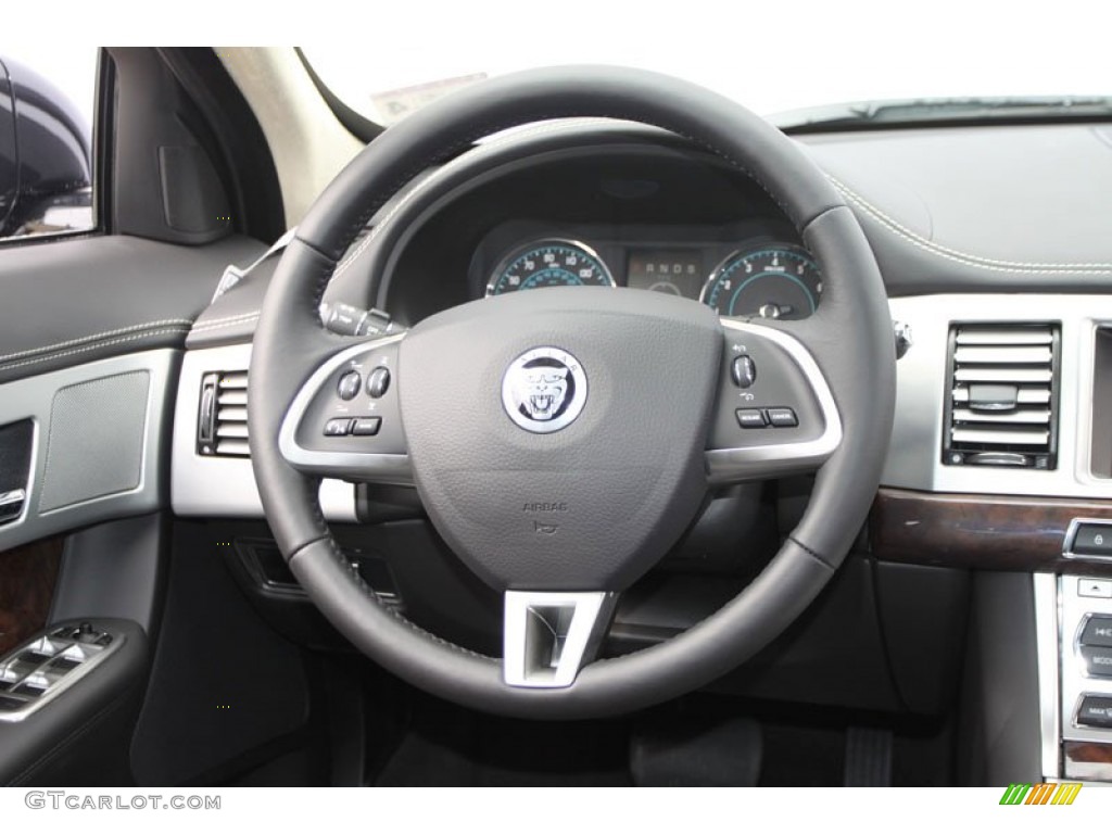 2012 Jaguar XF Portfolio Warm Charcoal/Warm Charcoal Steering Wheel Photo #61097528