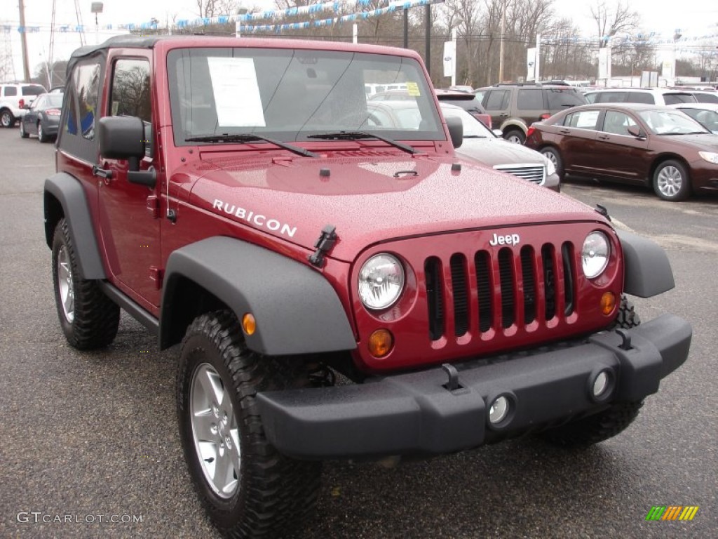 2012 Wrangler Rubicon 4X4 - Deep Cherry Red Crystal Pearl / Black/Dark Saddle photo #3