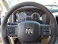 Light Pebble Beige/Bark Brown 2012 Dodge Ram 1500 Laramie Crew Cab Steering Wheel