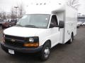 Summit White - Express Cutaway 3500 Commercial Utility Truck Photo No. 1