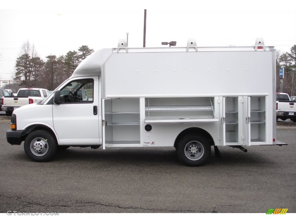 2012 Express Cutaway 3500 Commercial Utility Truck - Summit White / Pewter photo #8