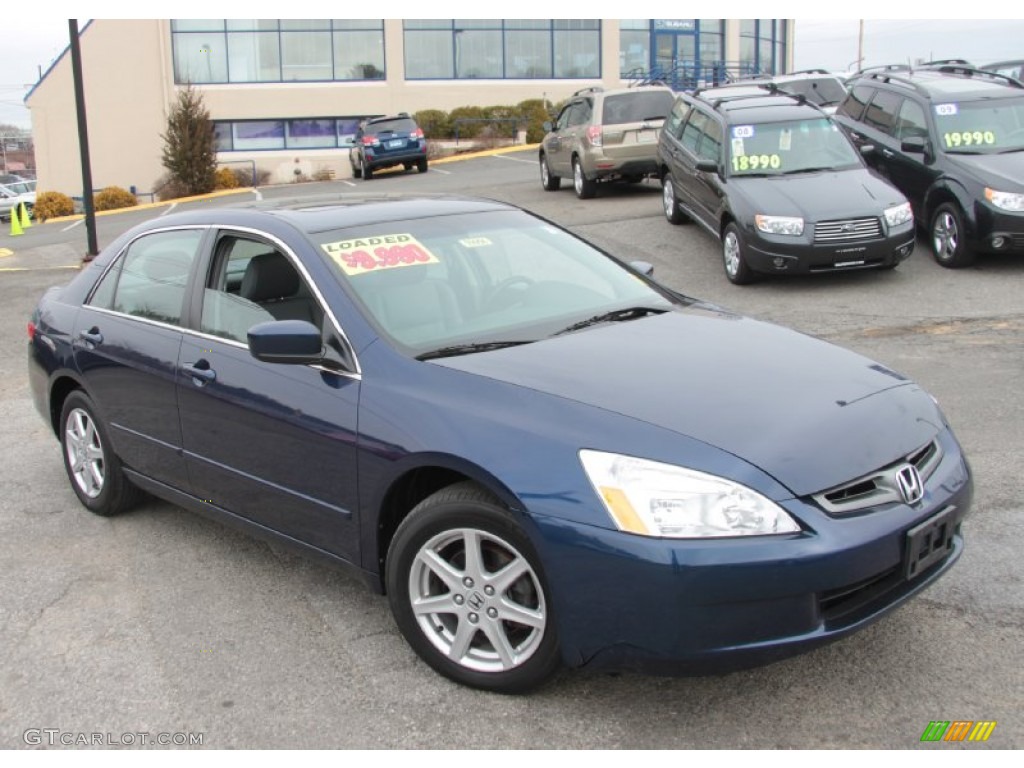 2003 Accord EX V6 Sedan - Eternal Blue Pearl / Gray photo #3