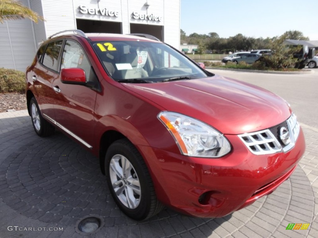 2012 Rogue SV - Cayenne Red / Gray photo #11