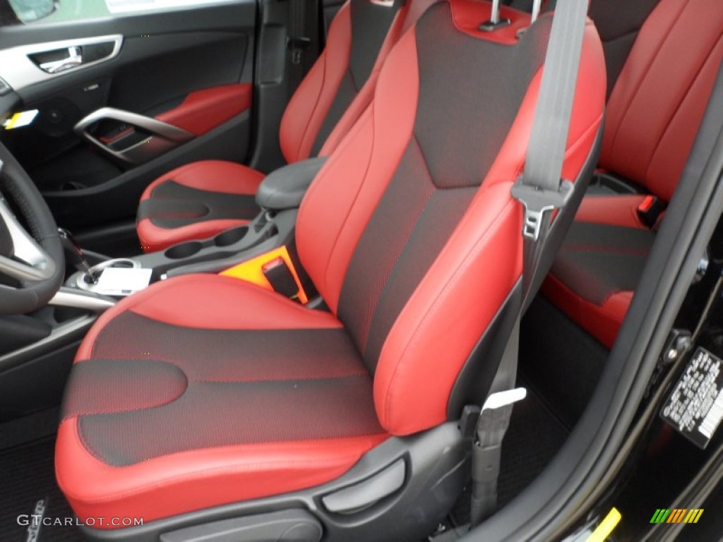Black/Red Interior 2012 Hyundai Veloster Standard Veloster Model Photo #61103042