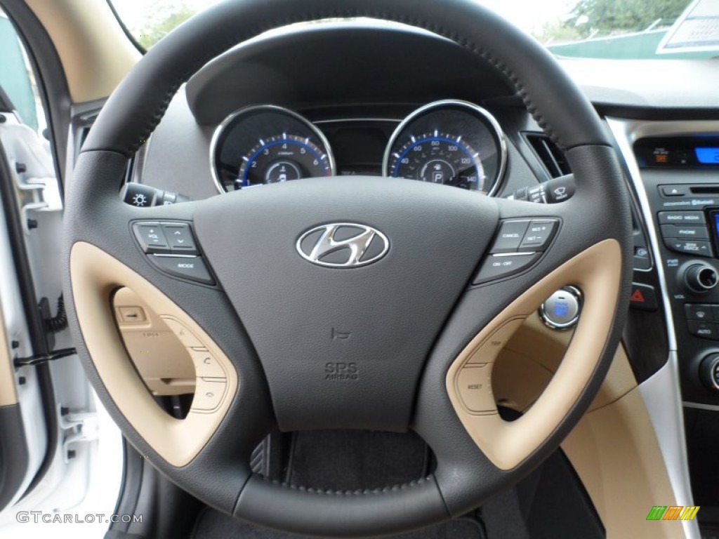 2012 Hyundai Sonata Limited Camel Steering Wheel Photo #61103772
