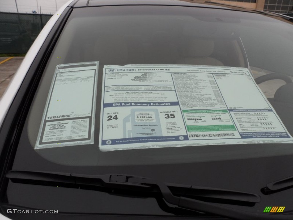 2012 Hyundai Sonata Limited Window Sticker Photo #61103808