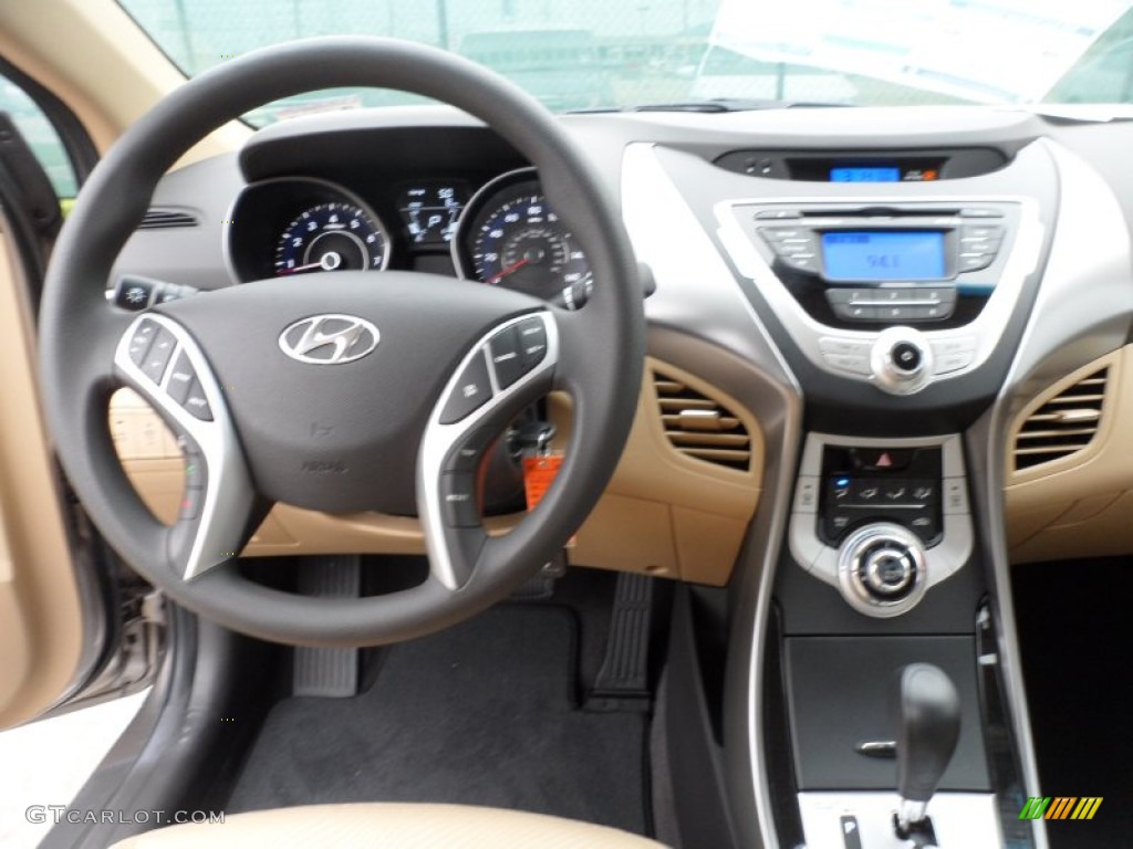 2012 Elantra GLS - Desert Bronze / Beige photo #27