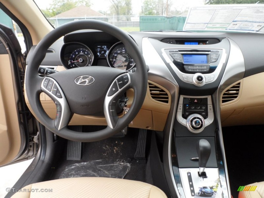 2012 Hyundai Elantra GLS Beige Dashboard Photo #61104340