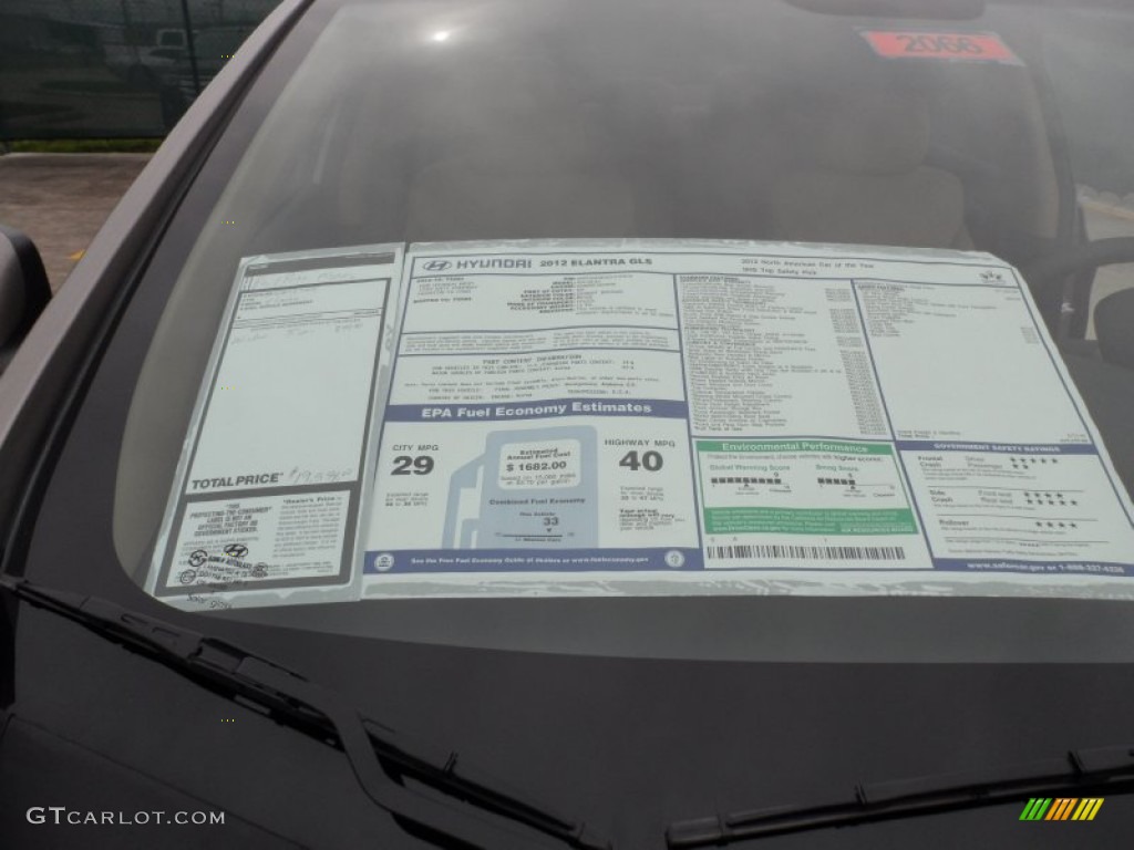 2012 Hyundai Elantra GLS Window Sticker Photo #61104424