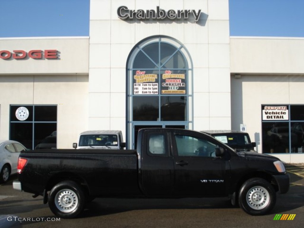 2008 Titan XE King Cab 4x4 - Galaxy Black / Charcoal photo #1