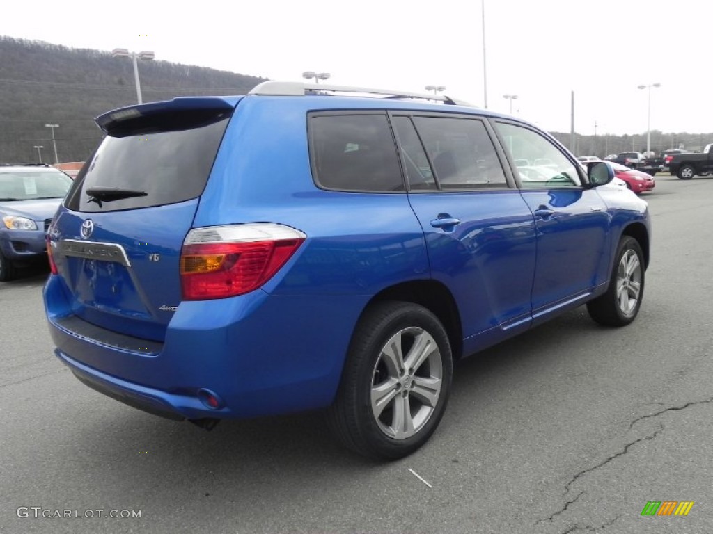 2008 Highlander Sport 4WD - Blue Streak Metallic / Ash Gray photo #23