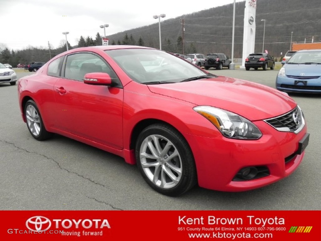 2010 Altima 3.5 SR Coupe - Red Alert / Charcoal photo #1