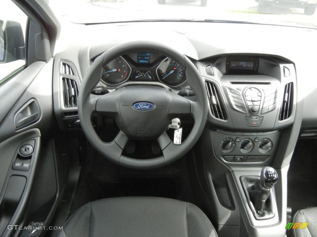 2012 Ford Focus S Sedan Charcoal Black Dashboard Photo #61122359