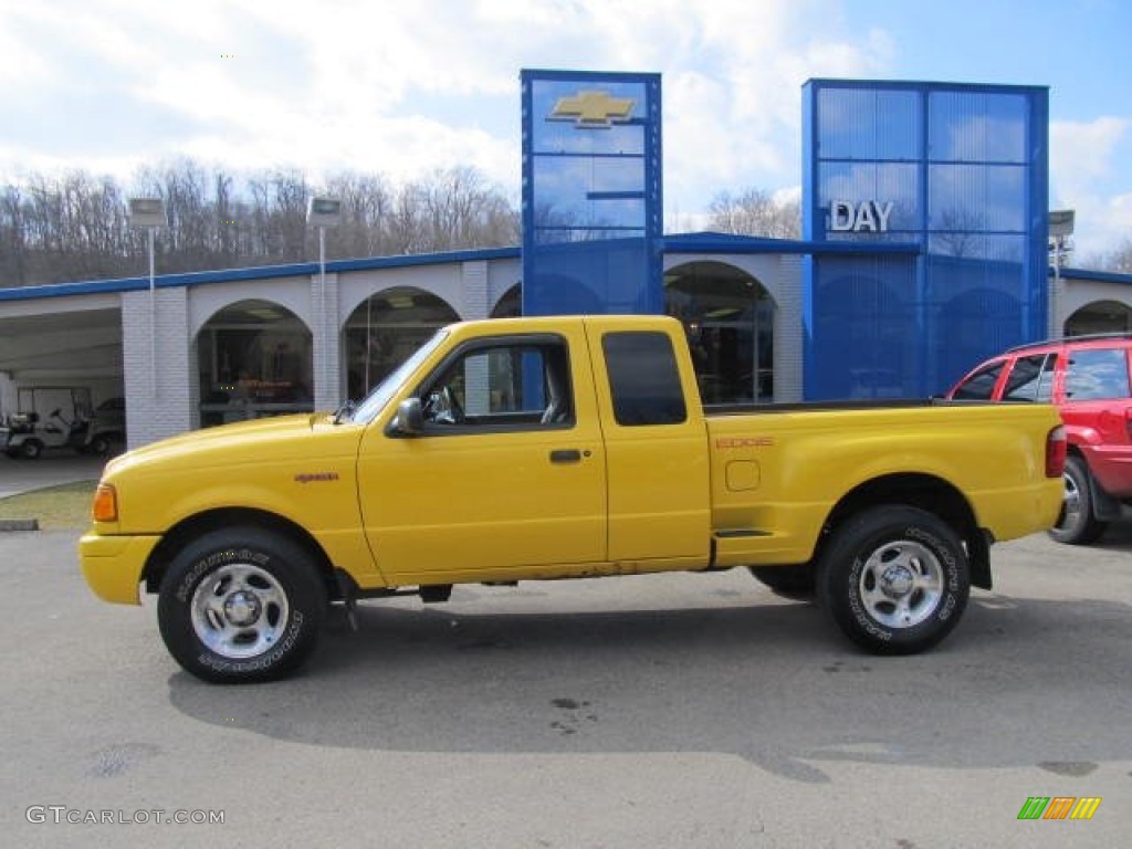 2001 Ranger Edge SuperCab 4x4 - Chrome Yellow / Dark Graphite photo #2