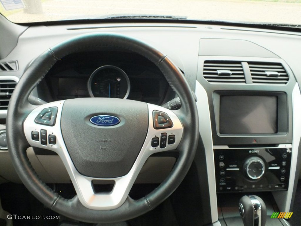 2011 Ford Explorer Limited Medium Light Stone Steering Wheel Photo #61123409