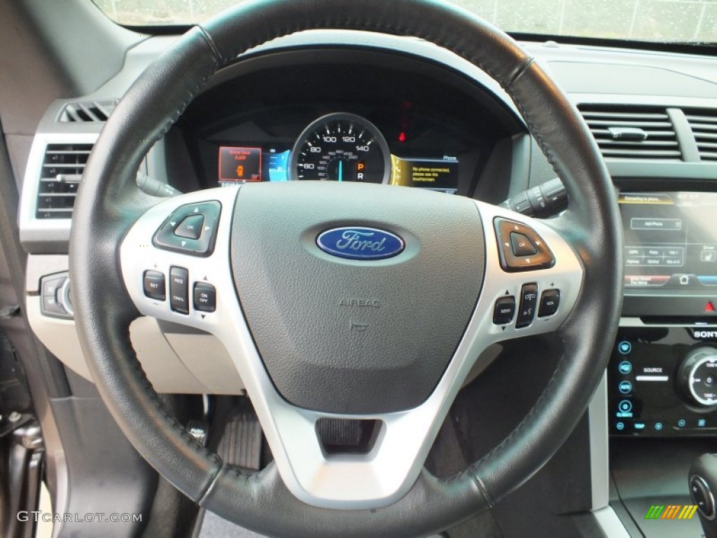 2011 Ford Explorer Limited Medium Light Stone Steering Wheel Photo #61123422