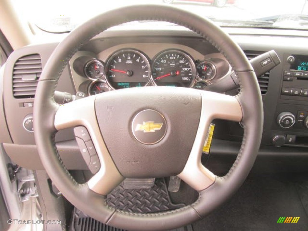2012 Chevrolet Silverado 1500 LT Regular Cab 4x4 Ebony Steering Wheel Photo #61124076